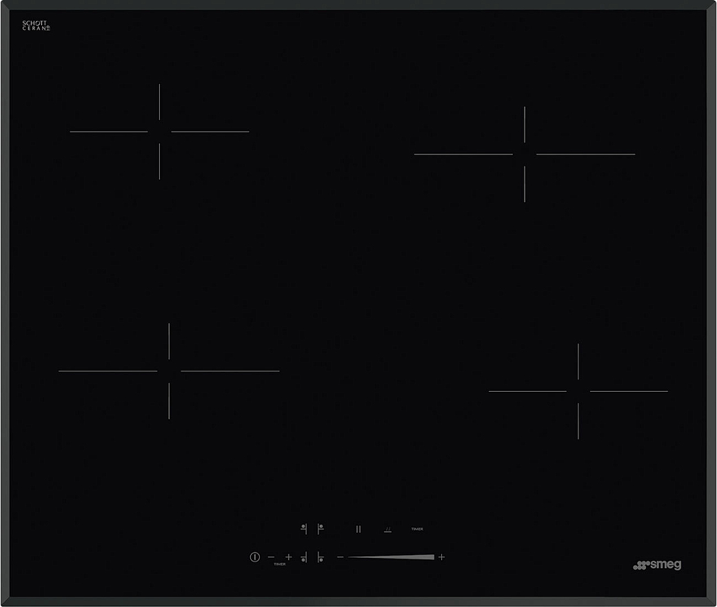 SMEG SE464TB Cтеклокерамическая варочная панель, 60 см, скошенный край