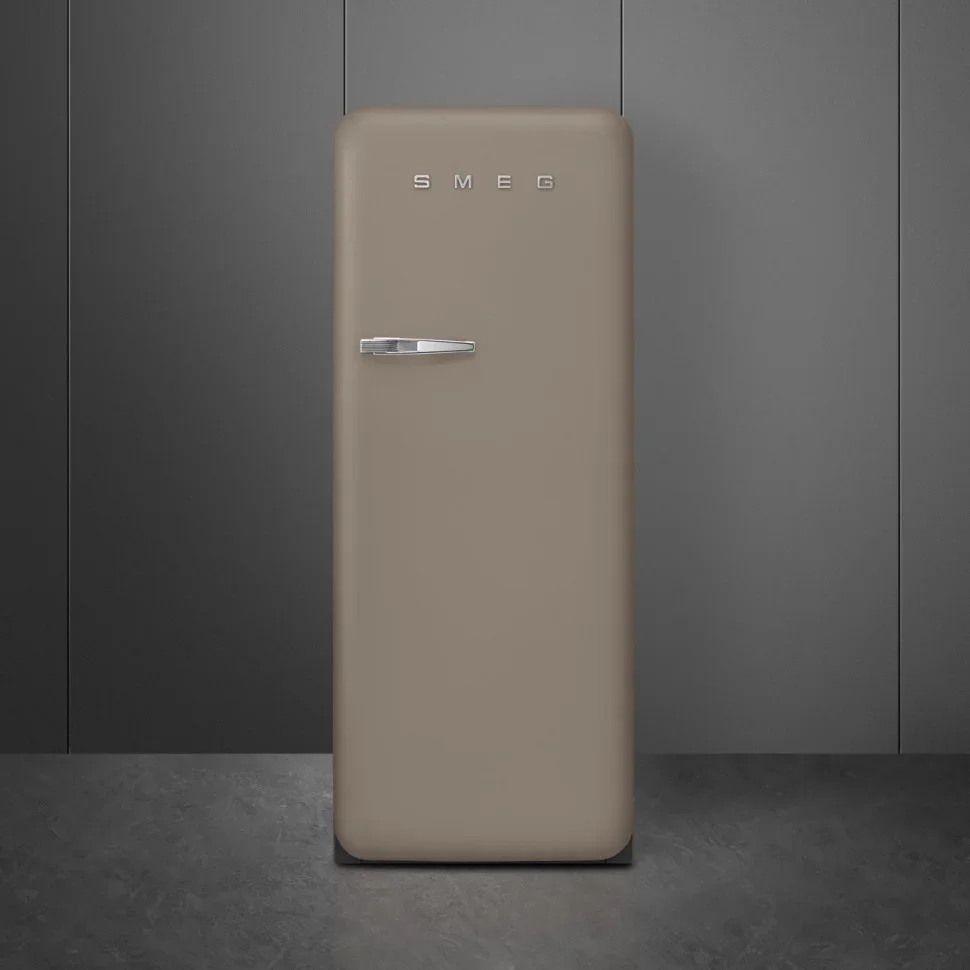 SMEG FAB28RDTP6 Отдельностоящий однодверный холодильник, стиль 50-х годов, 60 см, cеро-коричневый (T