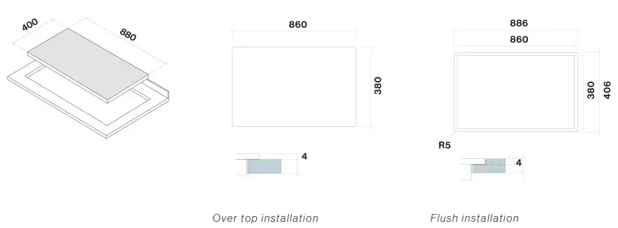 Варочная панель PIANO INDUZIONE 88x40 Panoramic